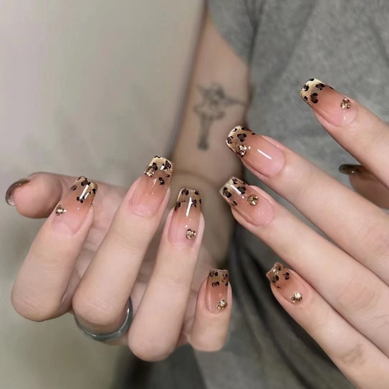 Nail Art Leopard - 24 Pcs Simple Press Ons Nails