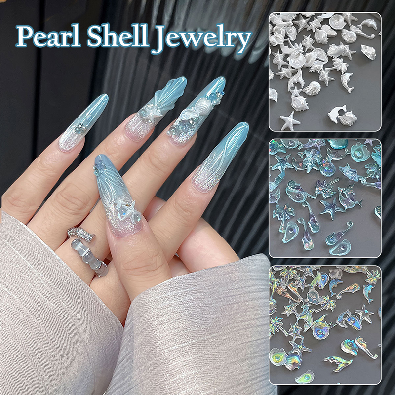 Nail Art Quirky - 50Pcs Mix Ocean Series Pearl Shell