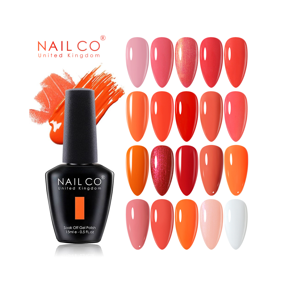 Nail Art Orange - NAILCO 15ml Orange Red Pink Colors