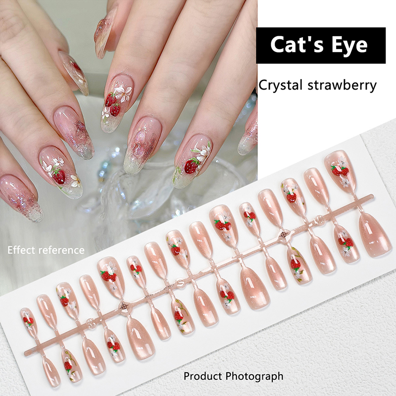 30Pcs Cat Eye False Nails Wear - đánh giá và giá Nail Art Simple
