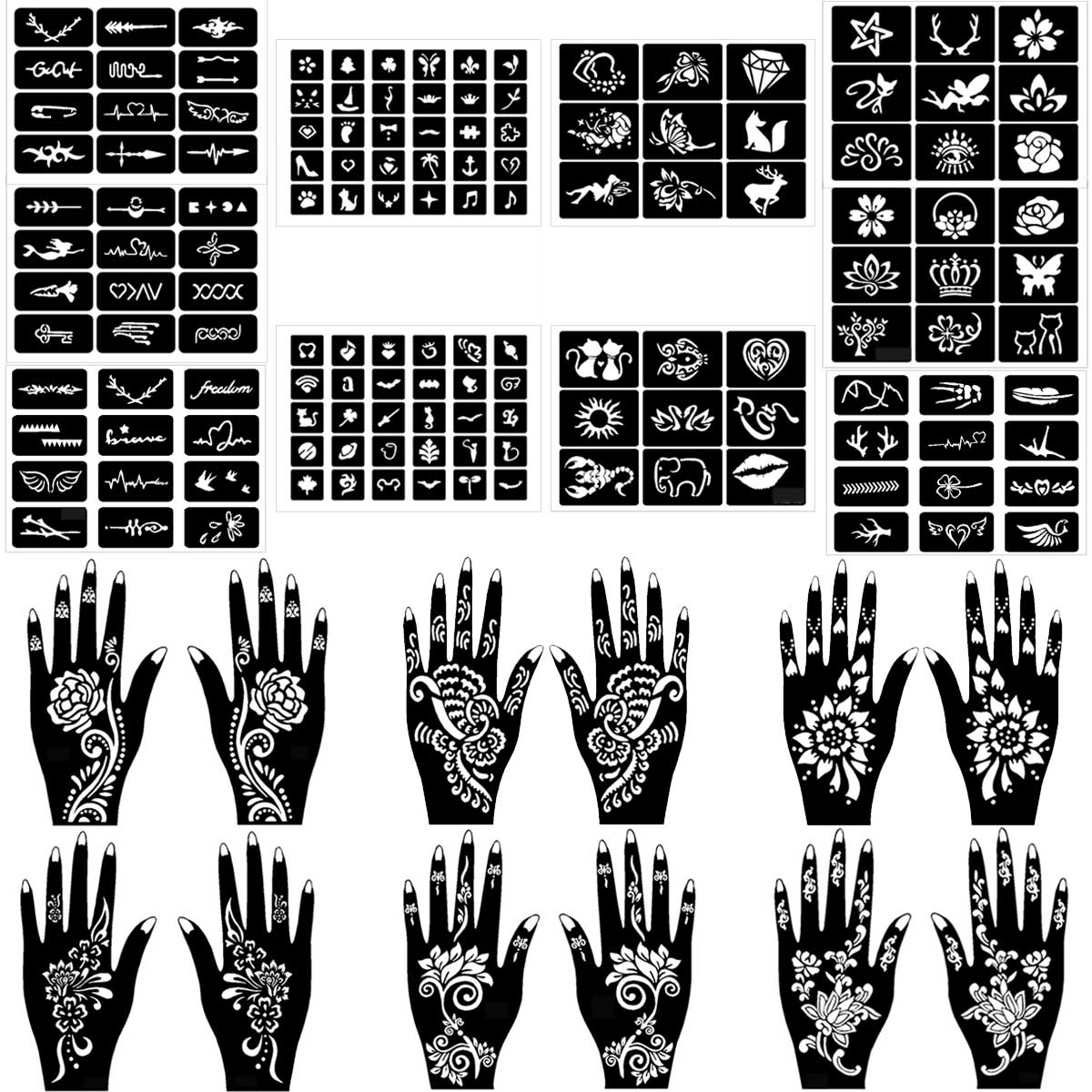 Temporary Tattoo Stencils Set  - đánh giá và giá Nail Art Ramadan