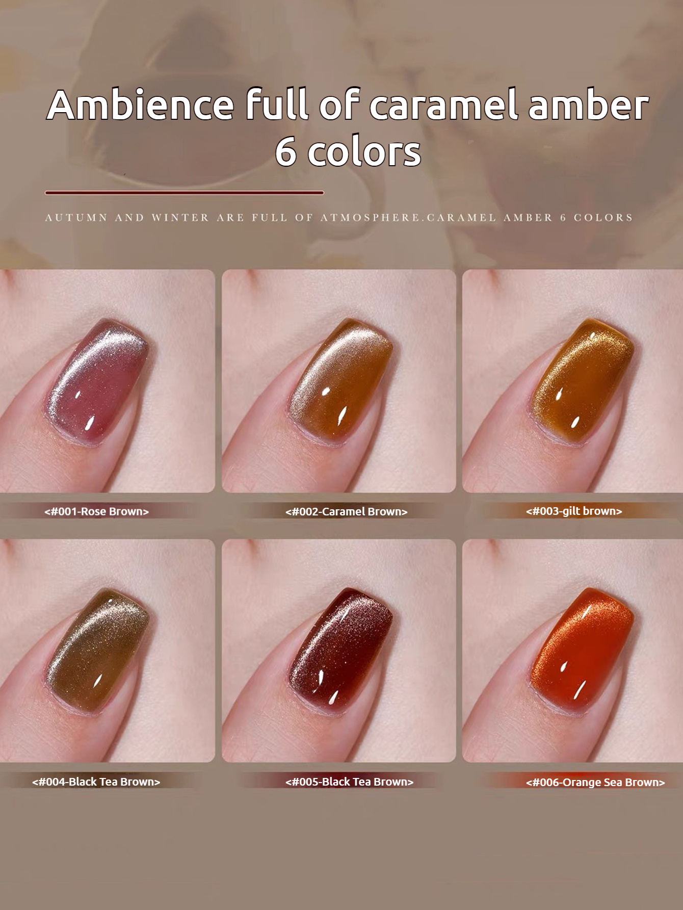 SHAKA 1-6pcs Popular Maillard  - đánh giá và giá Nail Art Orange