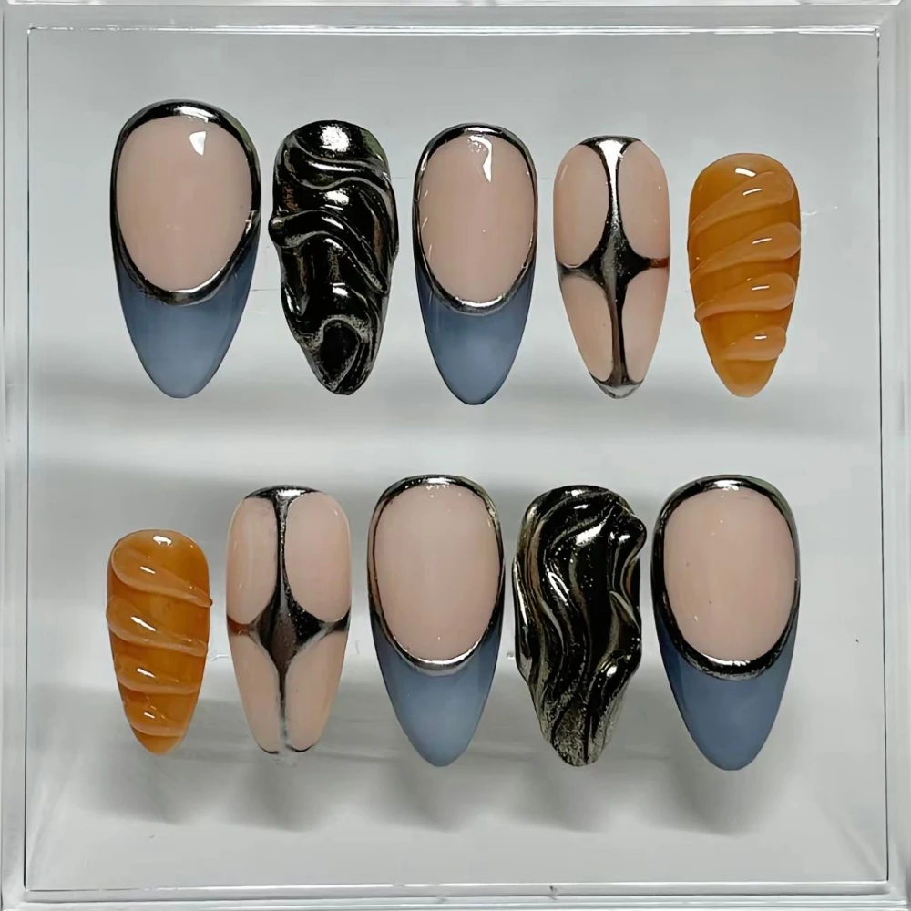 Hand-Painted Almond Flowers Ha - đánh giá và giá Nail Art Leopard