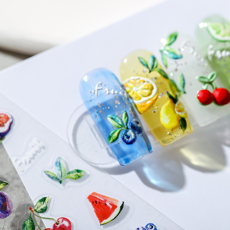 5D Summer Fruit Nail Art Stick - đánh giá và giá Nail Art Orange