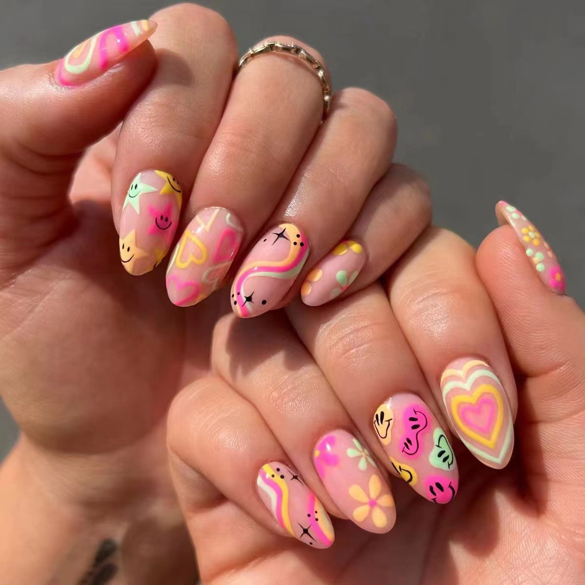 24pcs Short Almond Press on Na - đánh giá và giá Nail Art Simple