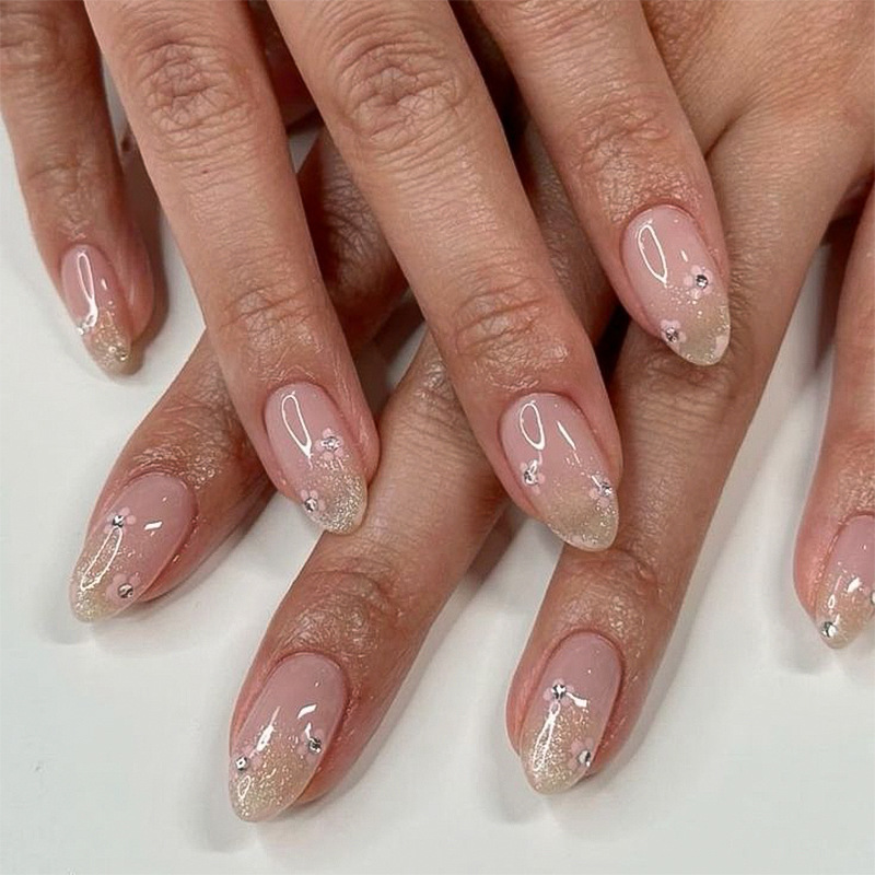 24Pcs Yellow Floral French Des - đánh giá và giá Nail Art Simple