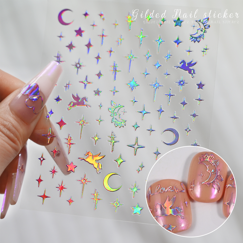 1pc Metallic Laser Hollow Love - đánh giá và giá Nail Art Lotso