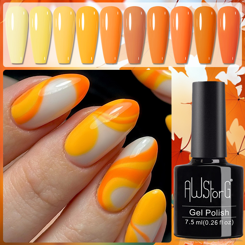 AWStorG 7.5ml 10 Colors Nail G - đánh giá và giá Nail Art Orange