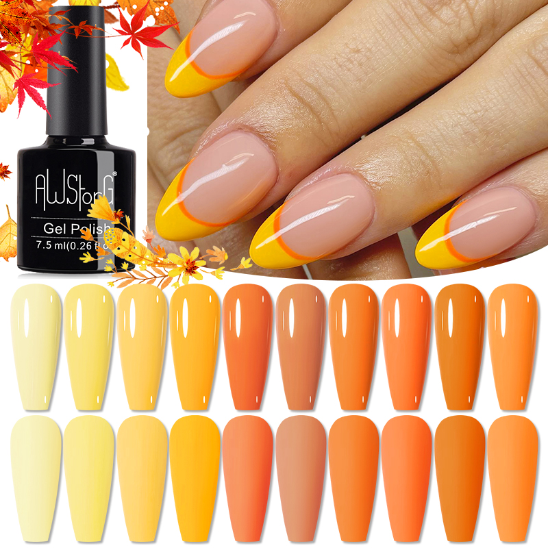 AWStorG 7.5ml 10 Colors Nail G - đánh giá và giá Nail Art Orange