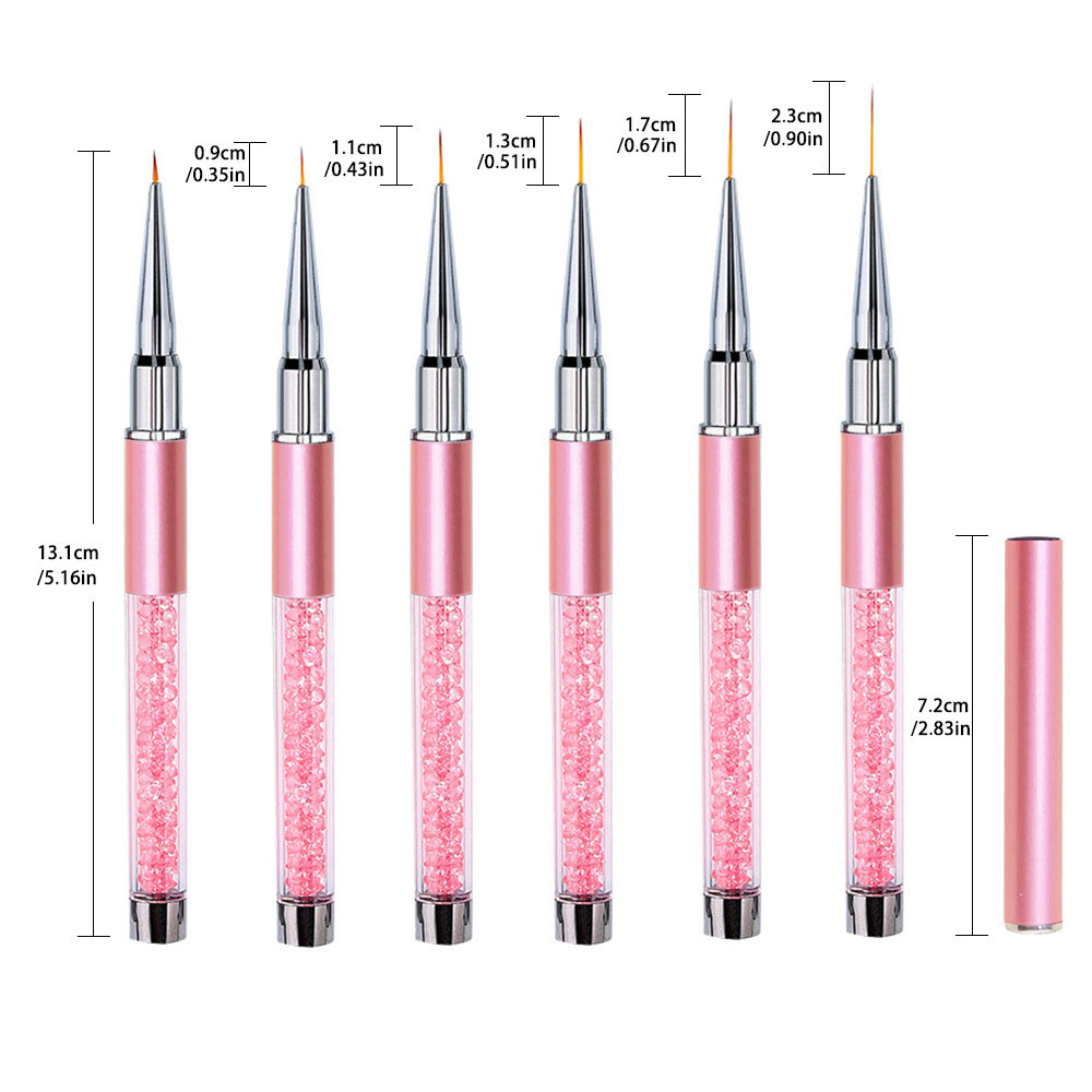 6pcs/Set Acrylic French Stripe - đánh giá và giá Nail Fan Brush