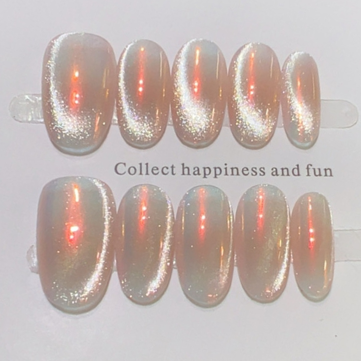 10Pcs Glitter Almond Handmade  - đánh giá và giá Nail Art Orange