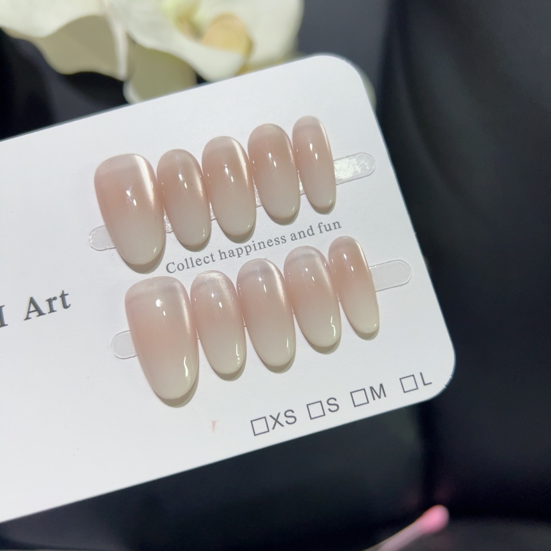 10Pcs Glitter Almond Handmade  - đánh giá và giá Nail Art Orange