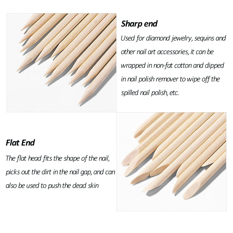 50/100 Pcs/Lot Wood Stick Cuti - đánh giá và giá Nail Art Orange