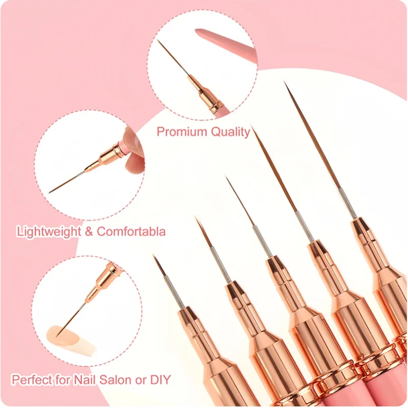 5pc/1set Nail Art Liner Brushe - đánh giá và giá Nail Art Simple