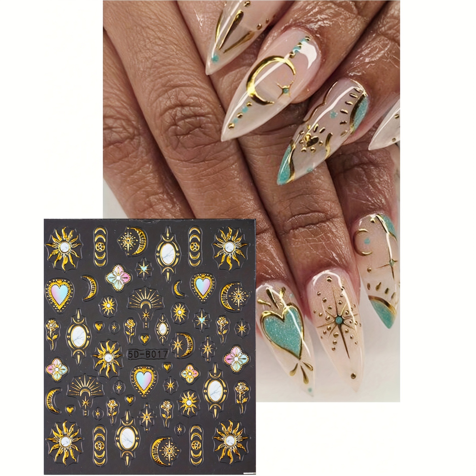 2/3PCS Ramadan Star Moon Love  - đánh giá và giá Nail Art Leopard