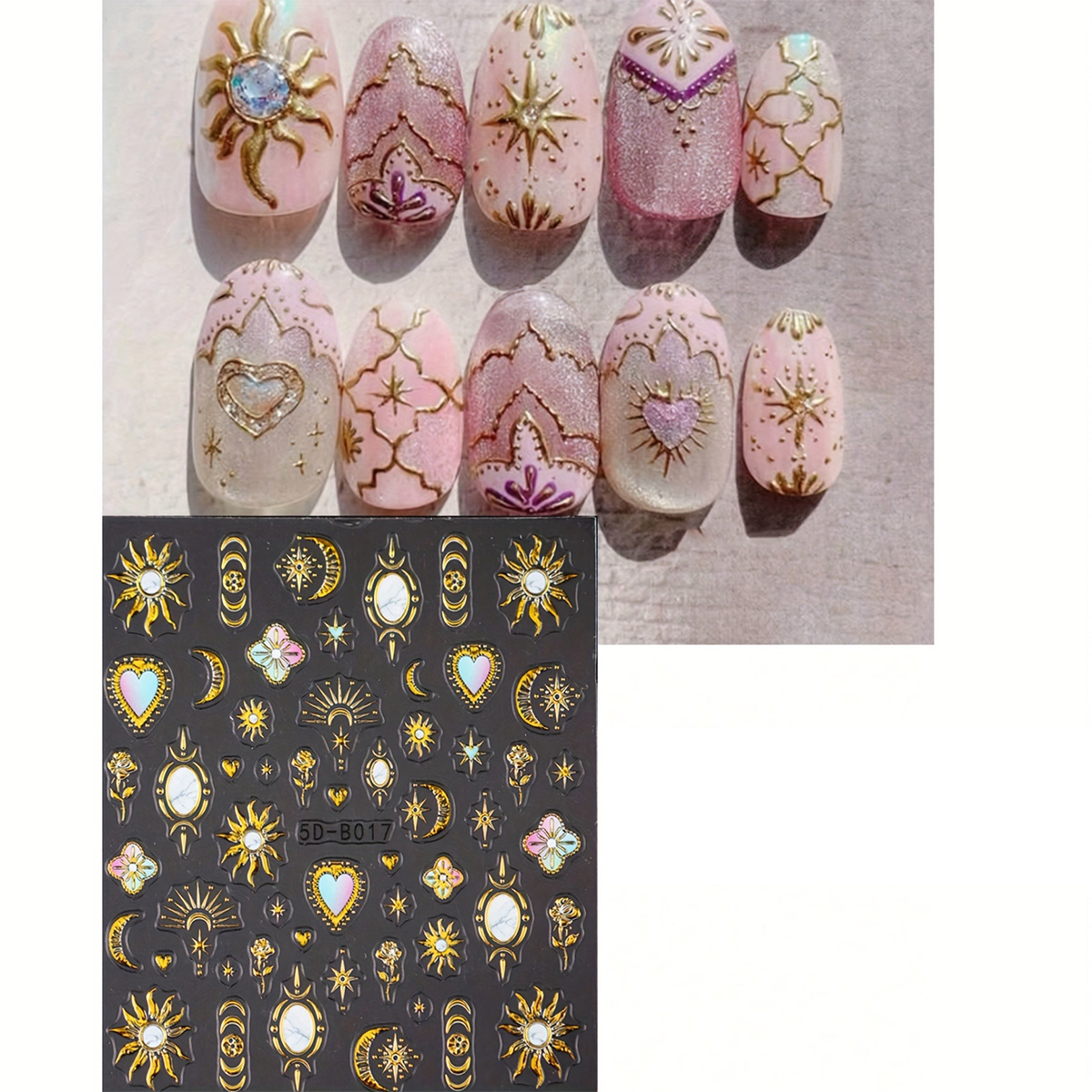 2/3PCS Ramadan Star Moon Love  - đánh giá và giá Nail Art Leopard