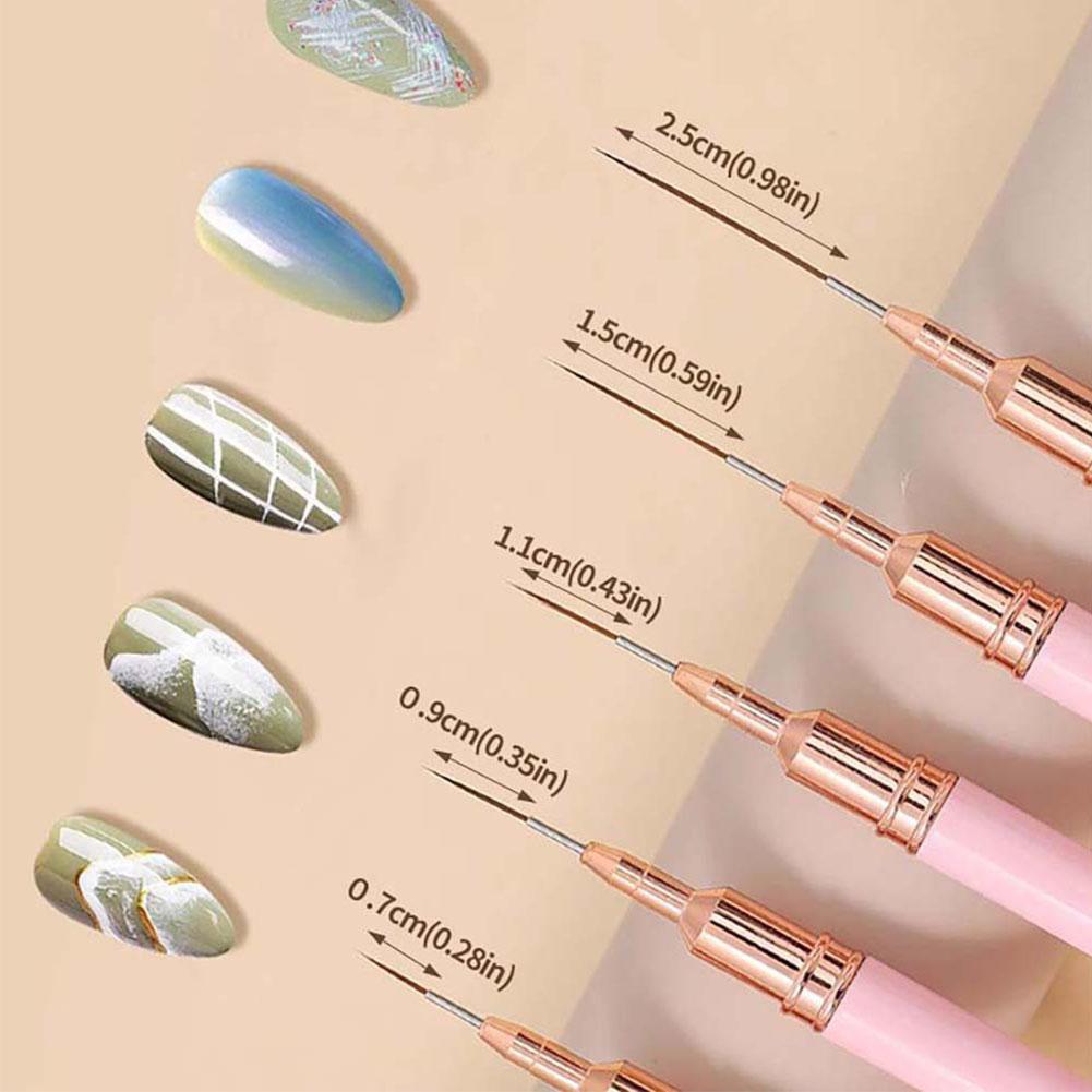 5pcs Nail Art Liner Brush Set  - đánh giá và giá Nail Fan Brush
