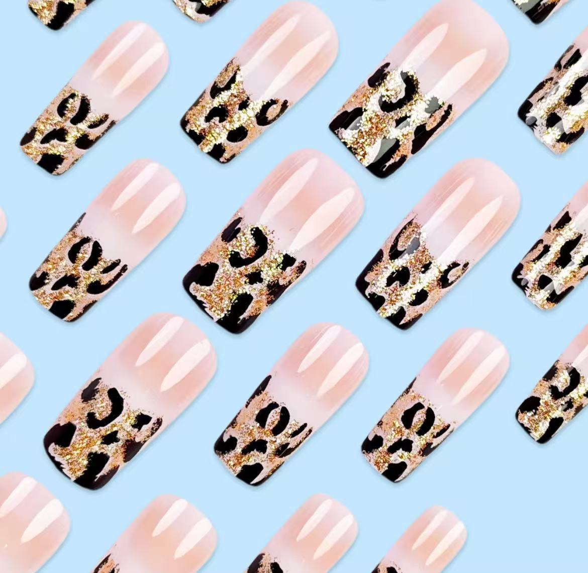 Leopard Print French Tip Press - đánh giá và giá Nail Art Leopard