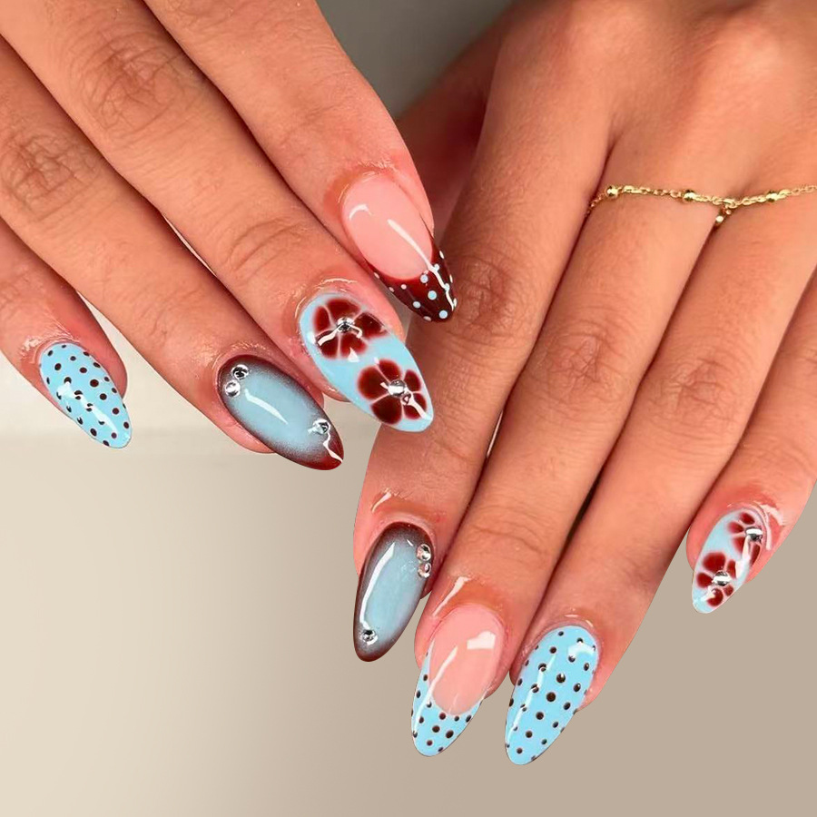 24pcs Leopard Print Brown Nail - đánh giá và giá Nail Art Leopard