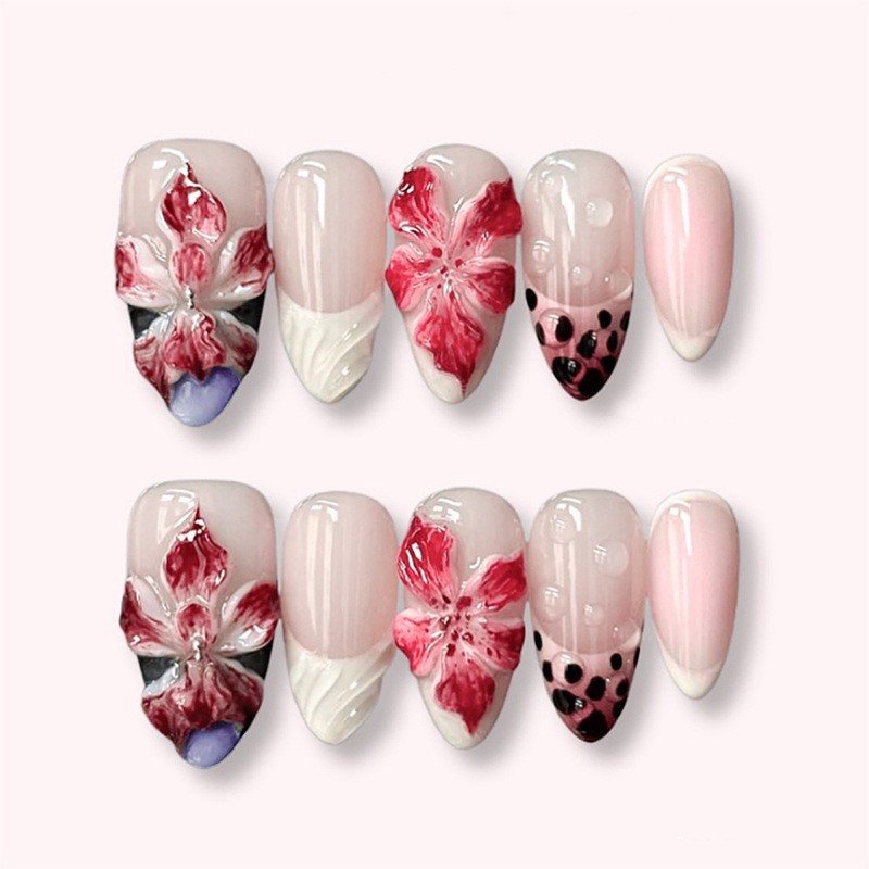 24pcs Leopard Print Brown Nail - đánh giá và giá Nail Art Leopard