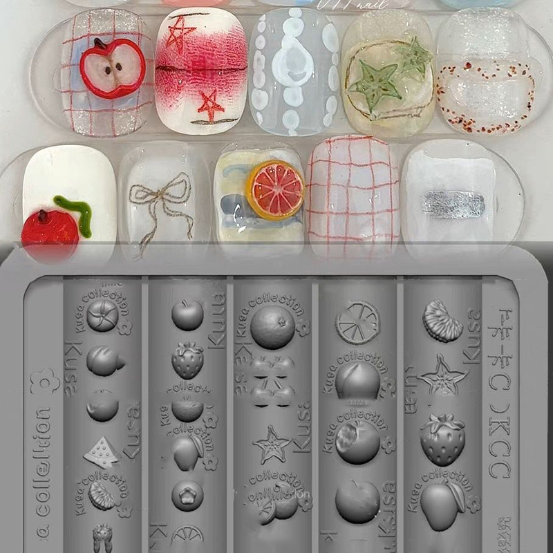3D Transparent Fruit Nail Sili - đánh giá và giá Nail Art Orange