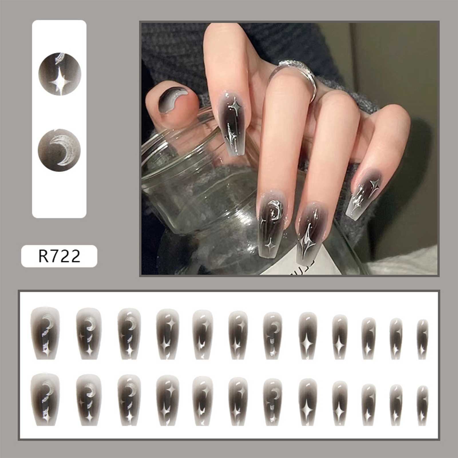 24pcs Y2k Star Press On Nails  - đánh giá và giá Nail Art Lotso