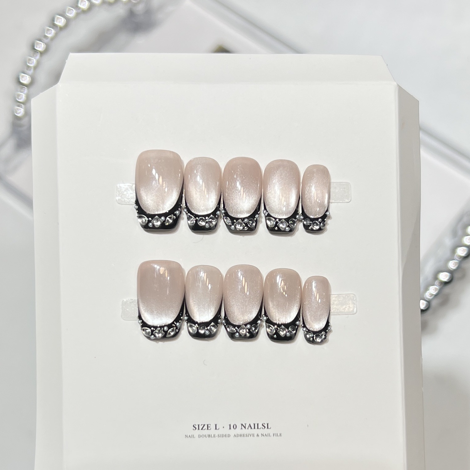 10pcs Black Cat Eyes Press on  - đánh giá và giá Nail Art Quirky