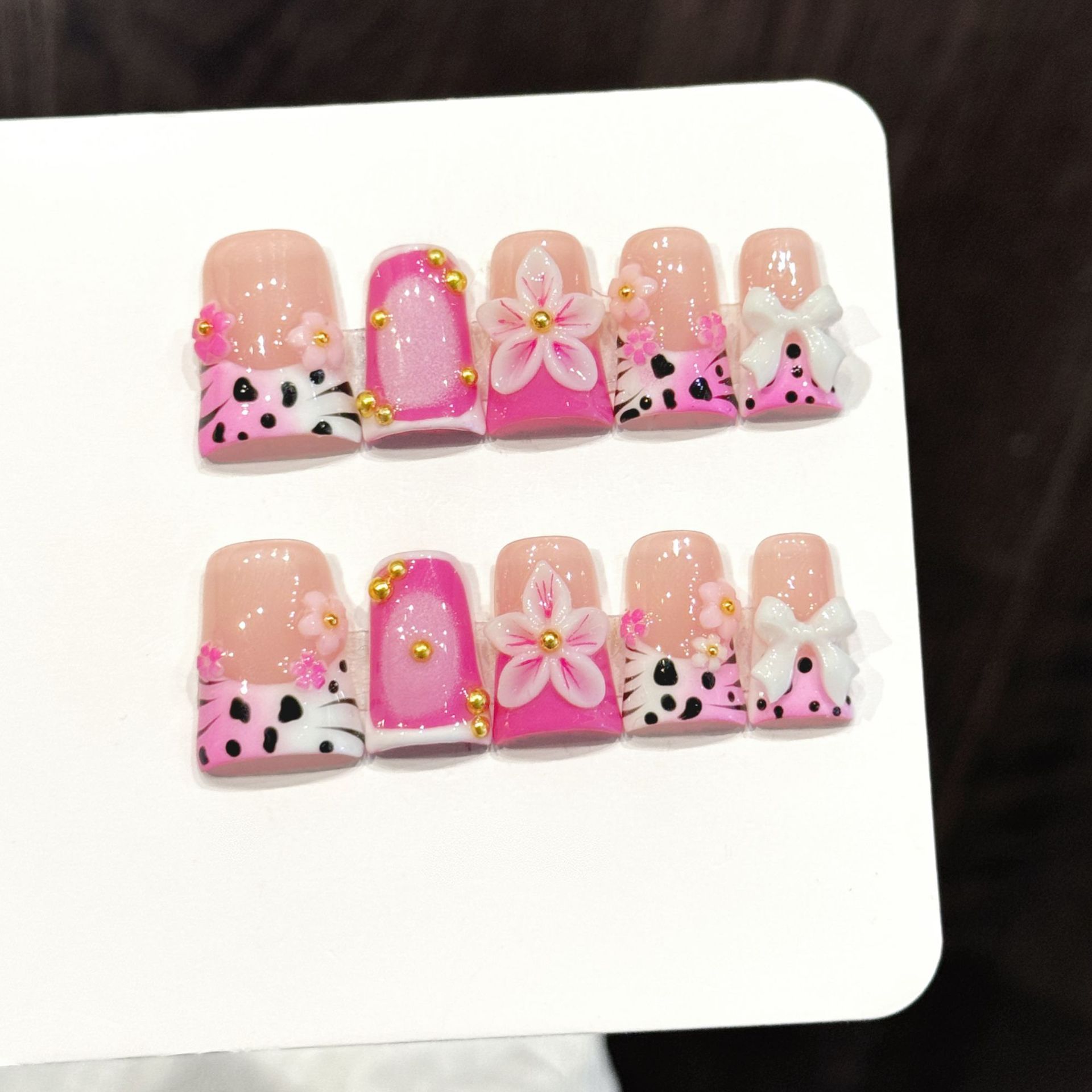 10pcs Pure Hand Pressed Duck N - đánh giá và giá Nail Art Leopard