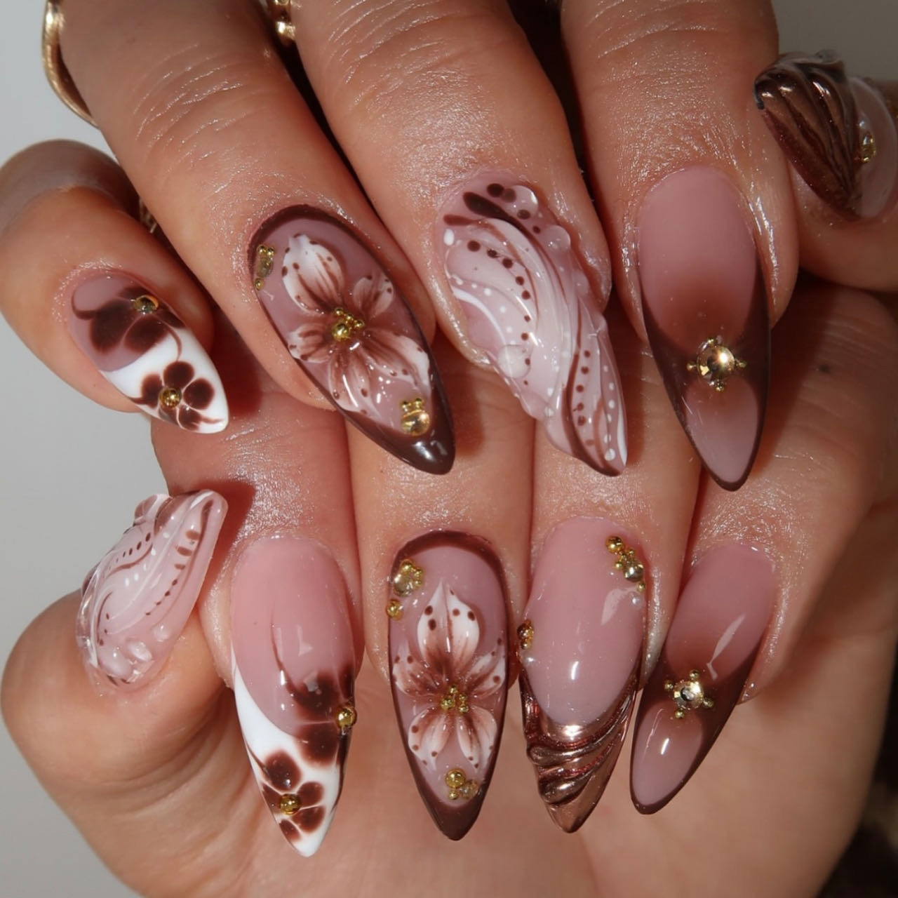 Medium fake nails for women gr - đánh giá và giá Nail Art Leopard