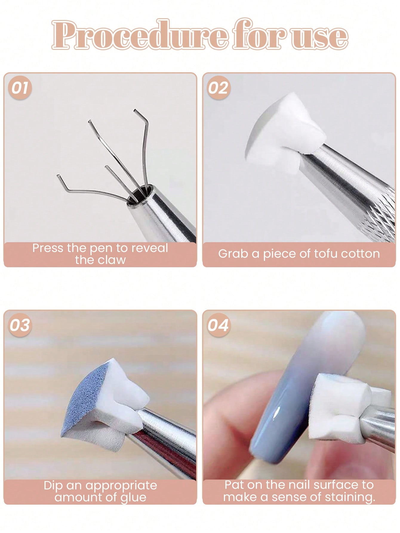50/100PCS Mini White Makeup Sp - đánh giá và giá Nail Art Quirky