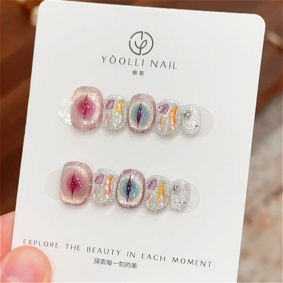 10Pcs Purple Short Round Head  - đánh giá và giá Nail Art Simple