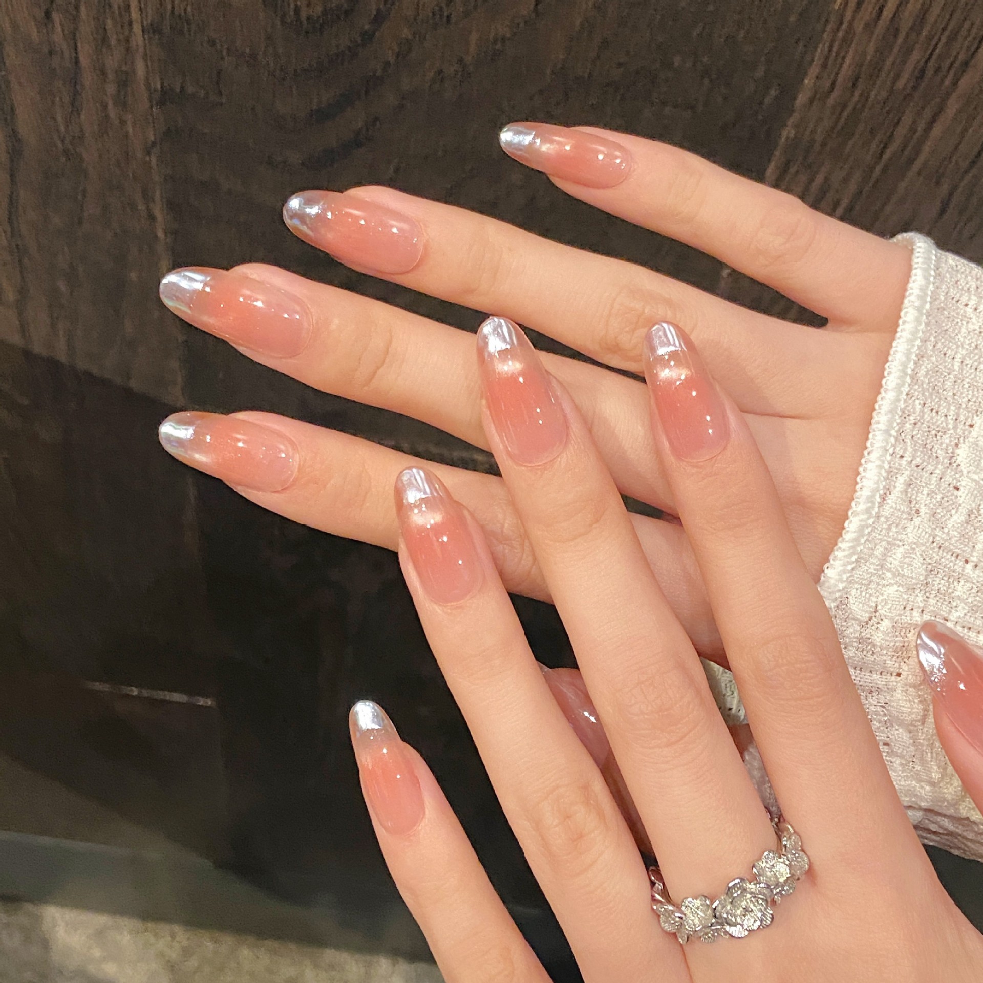 10pcs Pure Hand Pressed Oval N - đánh giá và giá Nail Art Simple