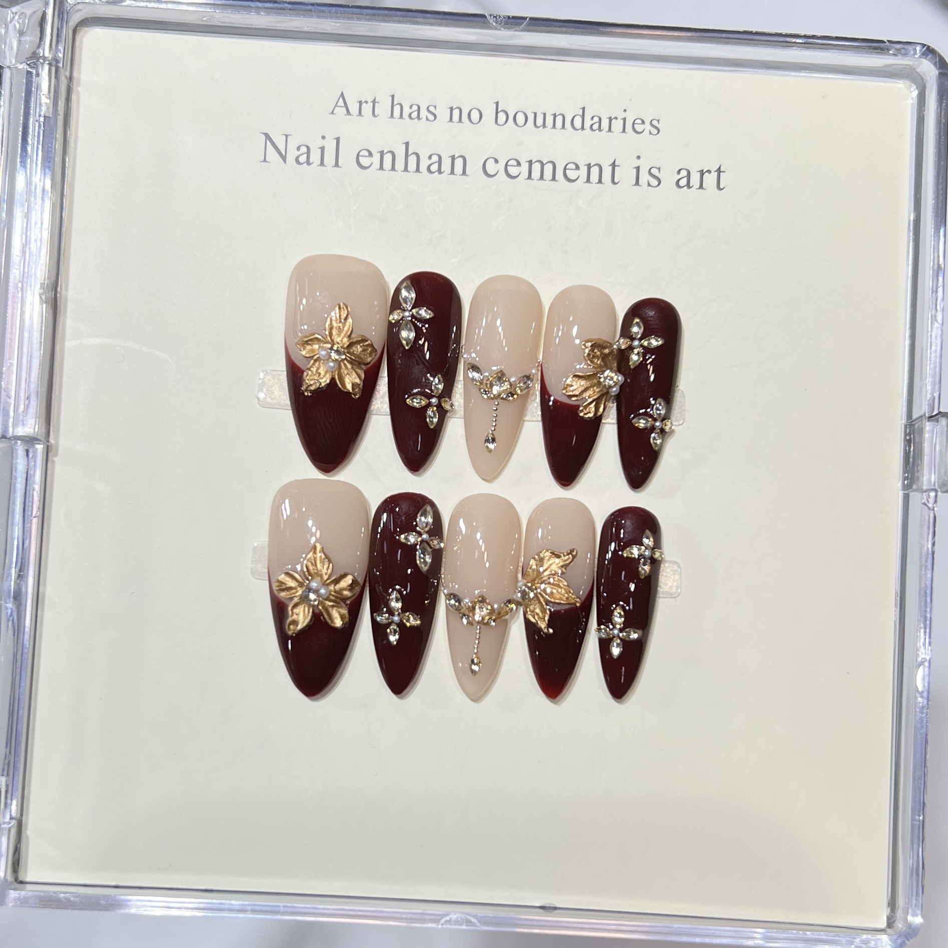 10Pcs Handmade Elegant French  - đánh giá và giá Nail Art Quirky