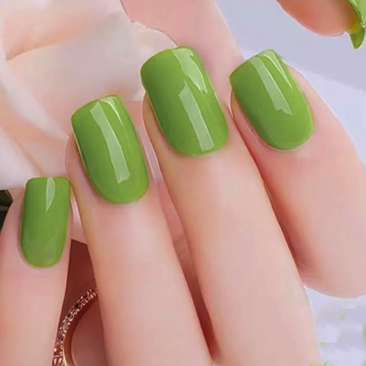 Short medium Square fake nails - đánh giá và giá Nail Art Orange