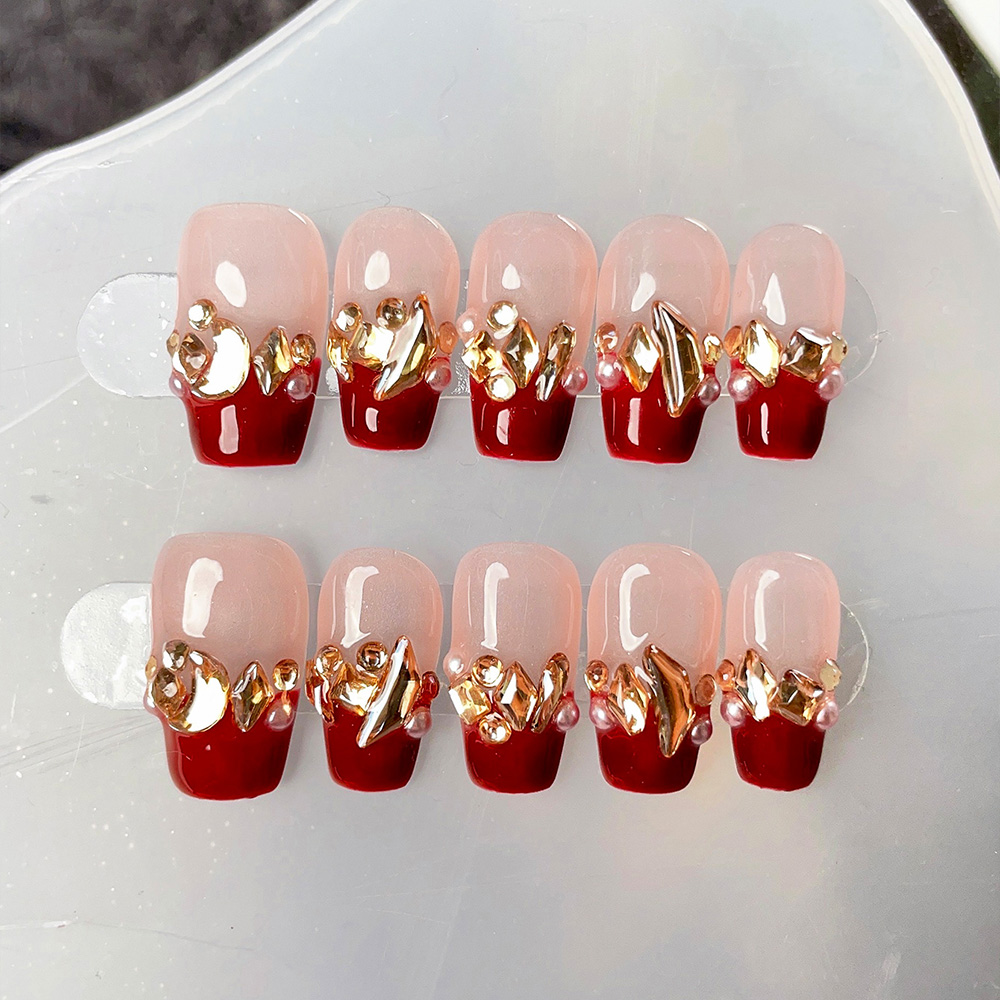 10pcs Short Trapezoid Handmade - đánh giá và giá Nail Art Quirky