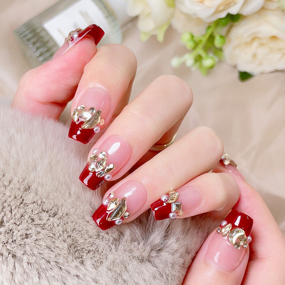 10pcs Short Trapezoid Handmade - đánh giá và giá Nail Art Quirky
