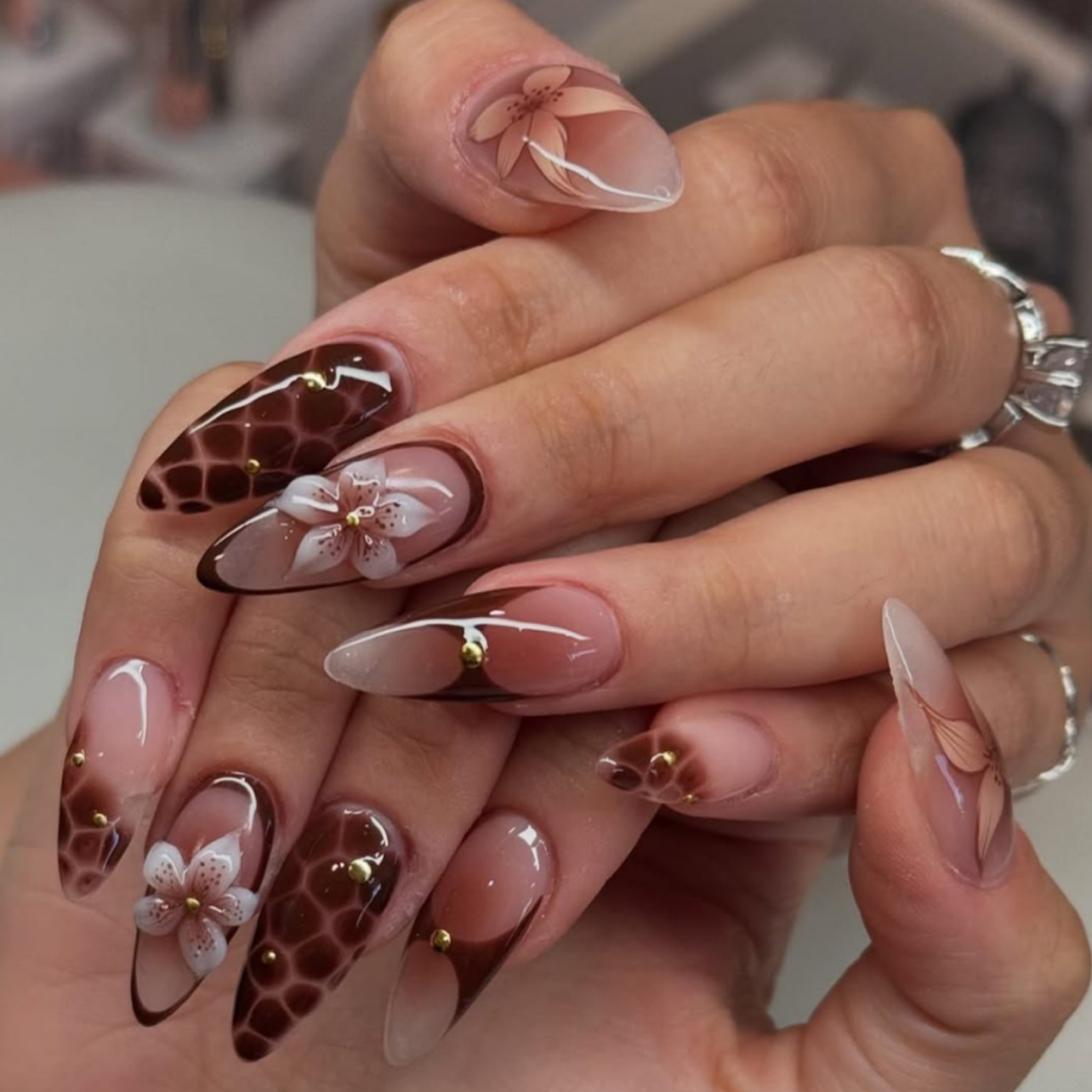 24Pcs Almond Press on Fake Nai - đánh giá và giá Nail Art Leopard