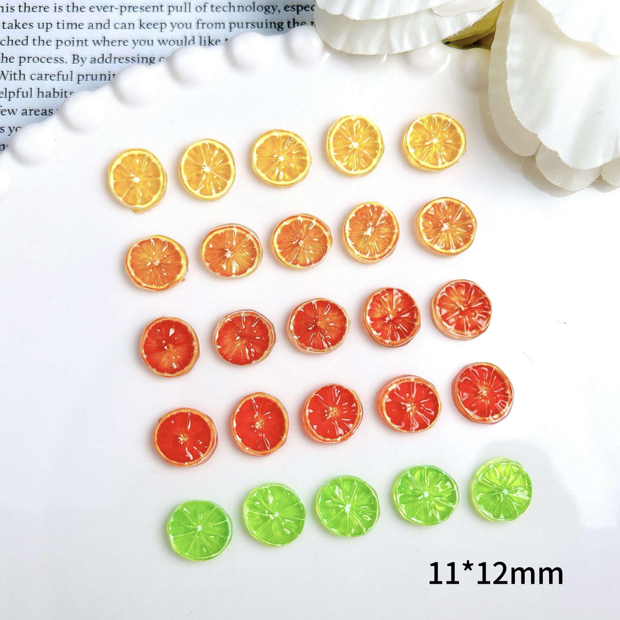 30PCS 3D Solid Color Creative  - đánh giá và giá Nail Art Orange