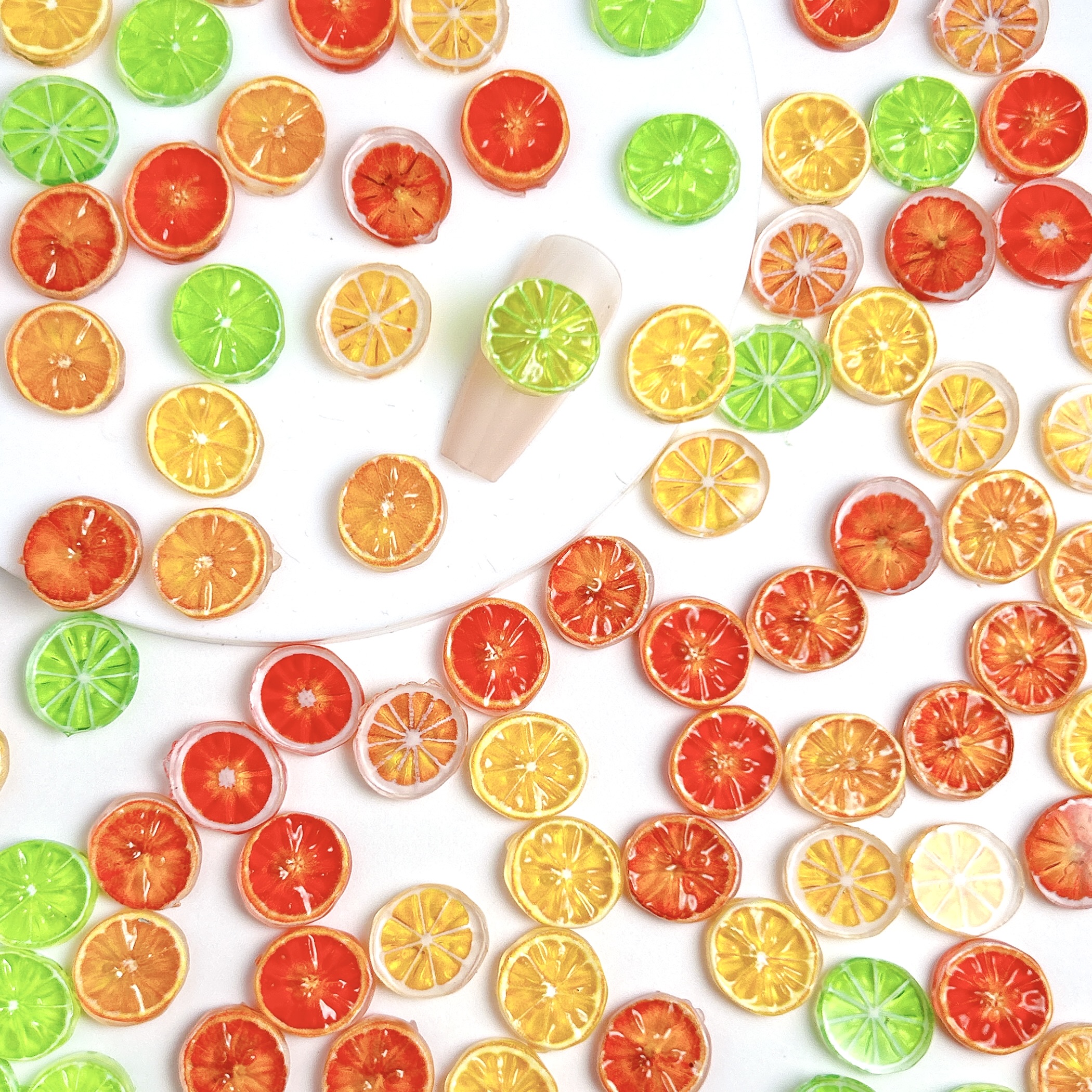 30PCS 3D Solid Color Creative  - đánh giá và giá Nail Art Orange