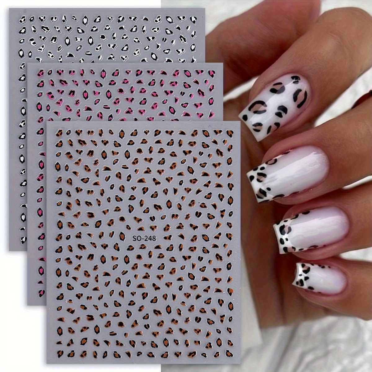 3PCS Meilad leopard print nail - đánh giá và giá Nail Art Leopard