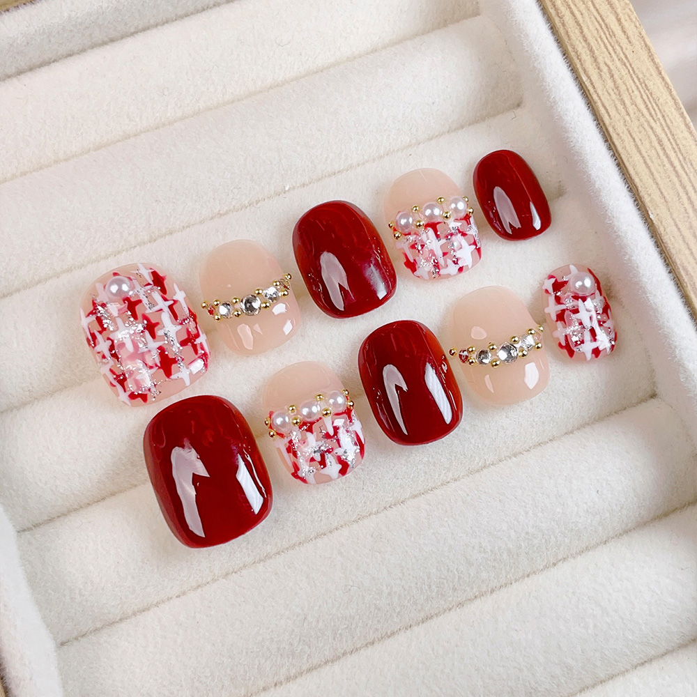 10pcs Short Square Round Handm - đánh giá và giá Nail Art Quirky