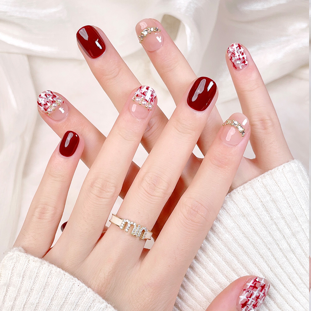 10pcs Short Square Round Handm - đánh giá và giá Nail Art Quirky
