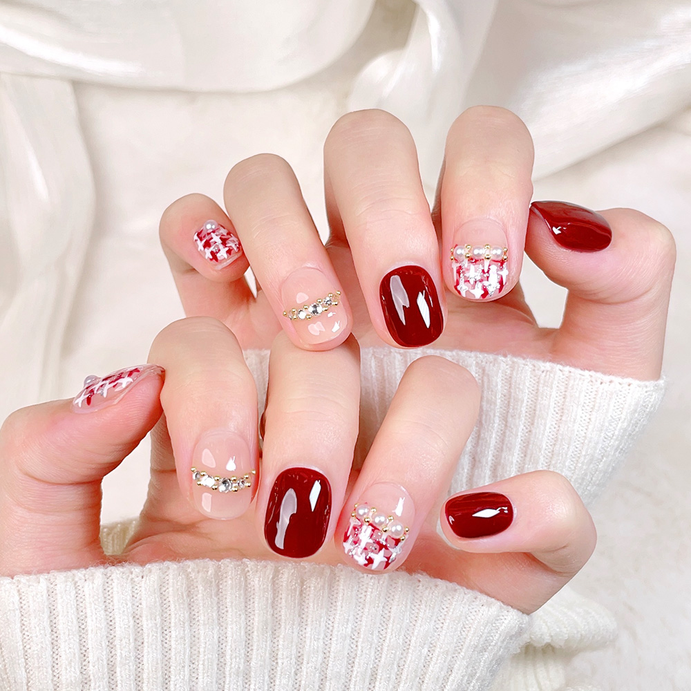 10pcs Short Square Round Handm - đánh giá và giá Nail Art Quirky