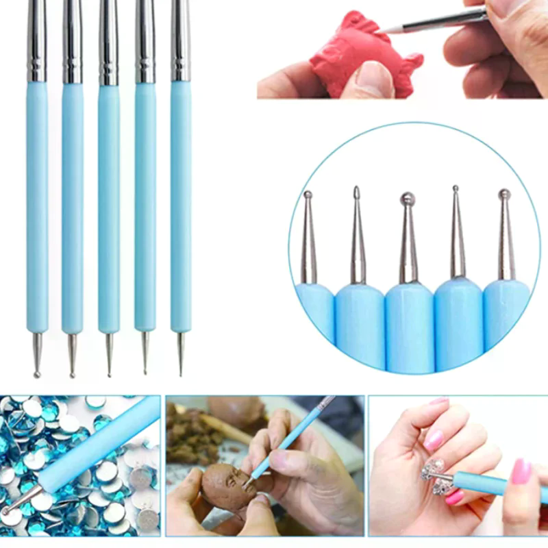 5Pcs/set Silicone Clay Sculpti - đánh giá và giá Nail Fan Brush